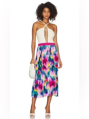 Revolve Le superbe Melting Florals Pleated Skirt in Melting Florals